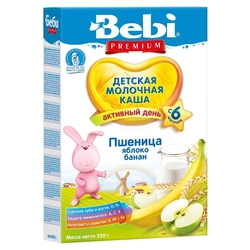 Каша Bebi молочная пшеничная с яблоком и бананом (с 6 месяцев) 250 г