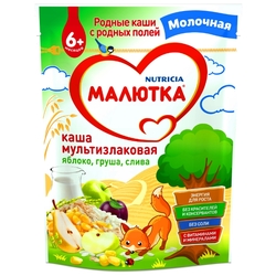 Каша Малютка (Nutricia) молочная мультизлаковая яблоко-груша-слива (с 6 месяцев) 220 г
