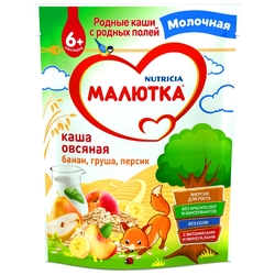 Каша Малютка (Nutricia) молочная овсяная с фруктами (с 6 месяцев) 220 г