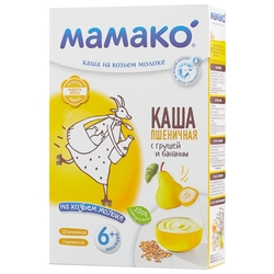 Каша МАМАКО молочная пшеничная на козьем молоке с грушей и бананом (с 6 месяцев) 200 г