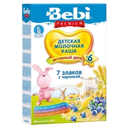 Каша Bebi молочная 7 злаков с черникой (с 6 месяцев) 200 г