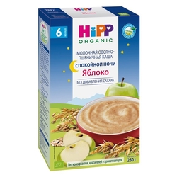 Каша HiPP молочная овсяно-пшеничная с яблоком (с 6 месяцев) 250 г