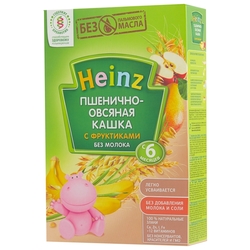 Каша Heinz безмолочная пшенично-овсяная с фруктами (с 6 месяцев) 200 г