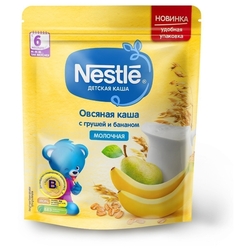 Каша Nestlé молочная овсяная с грушей и бананом (с 6 месяцев) 220 г дойпак