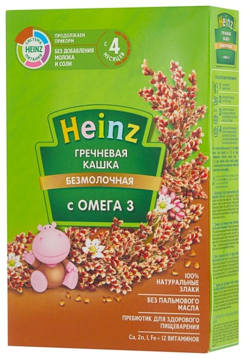Каша Heinz безмолочная гречневая с Омега 3 (с 4 месяцев) 200 г