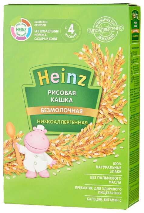 Каша Heinz безмолочная рисовая (с 4 месяцев) 160 г