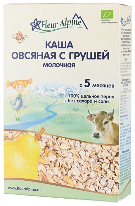 Каша Fleur Alpine молочная овсяная с грушей (с 5 месяцев) 200 г
