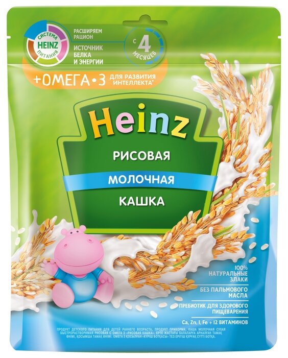 Каша Heinz молочная рисовая (с 4 месяцев) 200 г