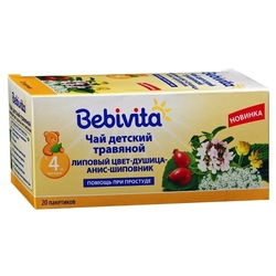 Чай Bebivita Липовый цвет, душица, анис, шиповник, c 4 месяцев