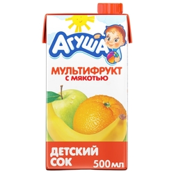 Сок с мякотью Агуша Мультифрукт, c 3 лет