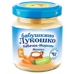 Пюре Бабушкино Лукошко кабачок-морковь-молоко (с 6 месяцев) 100 г, 1 шт