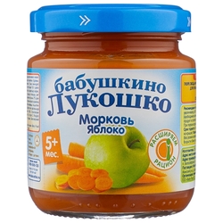 Пюре Бабушкино Лукошко морковь-яблоко (с 5 месяцев) 100 г, 1 шт