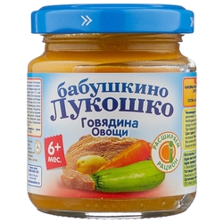 Пюре Бабушкино Лукошко говядина-овощи (с 6 месяцев) 100 г, 1 шт