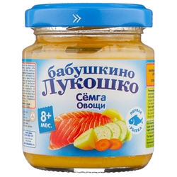 Пюре Бабушкино Лукошко семга-овощи (с 8 месяцев) 100 г, 1 шт