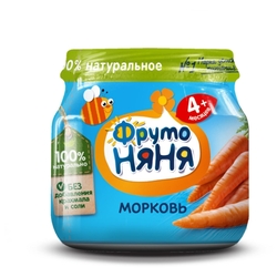 Пюре ФрутоНяня из моркови (с 4 месяцев) 80 г, 1 шт