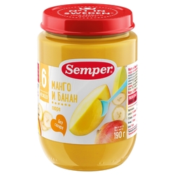 Пюре Semper манго и банан (с 6 месяцев) 190 г, 1 шт