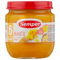 Пюре Semper манго (с 6 месяцев) 125 г, 1 шт