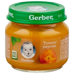 Пюре Gerber Только персик (с 4 месяцев) 80 г, 1 шт.