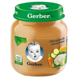 Пюре Gerber Овощной салатик (с 5 месяцев) 130 г, 1 шт