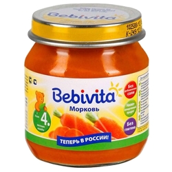 Пюре Bebivita морковь (с 4 месяцев) 100 г, 1 шт