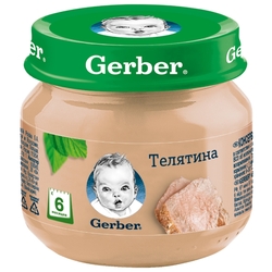 Пюре Gerber телятина (с 6 месяцев) 80 г, 1 шт.