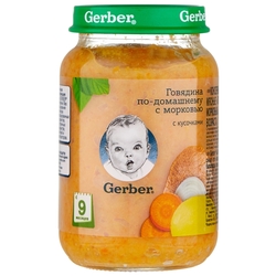Пюре Gerber говядина по-домашнему с морковью (с 9 месяцев) 190 г, 1 шт