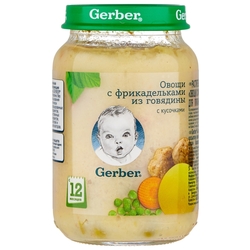 Пюре Gerber овощи с фрикадельками из говядины (с 12 месяцев) 190 г, 1 шт