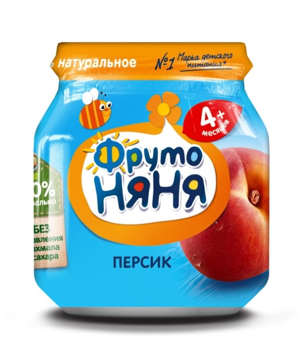 Пюре ФрутоНяня из персиков (с 4 месяцев) 100 г, 1 шт