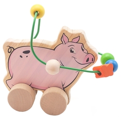 Каталка-игрушка Мир деревянных игрушек Свинья (Д367)