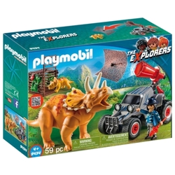 Набор с элементами конструктора Playmobil Dinos 9434 Вражеский квадроцикл с трицератопсом