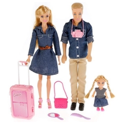 Набор кукол Карапуз София с семьёй, в джинсовой одежде, 29 см, 99167-S-AN