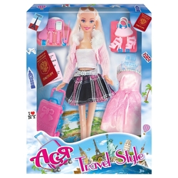 Кукла Toys Lab Ася Путешественница Блондинка в розовой кофте, 28 см, 35088