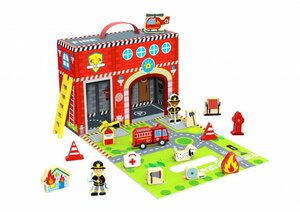 Развивающая игрушка Деревянные игрушки Пожарная станция
