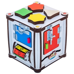 Бизиборд IWOODPLAY Бизи-куб со светом 17х17х18