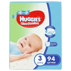 Huggies подгузники Ultra Comfort для мальчиков 3 (5-9 кг) 94 шт.