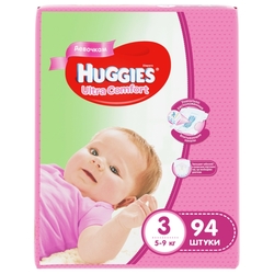 Huggies подгузники Ultra Comfort для девочек 3 (5-9 кг) 94 шт.