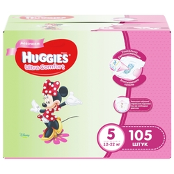 Huggies подгузники Ultra Comfort для девочек 5 (12-22 кг) 105 шт.