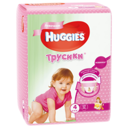 Huggies трусики для девочек 4 (9-14 кг) 17 шт.