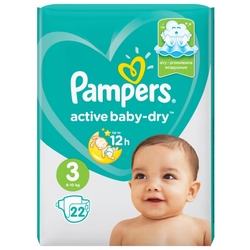 Pampers подгузники Active Baby-Dry 3 (6-10 кг) 22 шт.