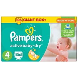 Pampers подгузники Active Baby-Dry 4 (8-14 кг) 106 шт.