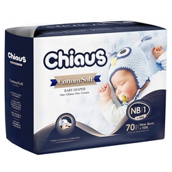 Chiaus подгузники Cottony Soft NB (0-5 кг) 70 шт.
