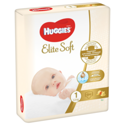 Huggies подгузники Elite Soft 1 (3-5 кг) 84 шт.